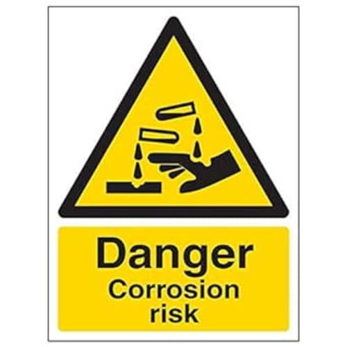 VSafety Schild "Danger Corrosion Risk", Hochformat, 3 Stück, 150mm x 200mm, 3 von V Safety