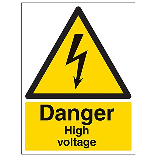 VSafety Schild "Danger High Voltage", Hochformat, 3 Stück, 300mm x 400mm, 3 von V Safety