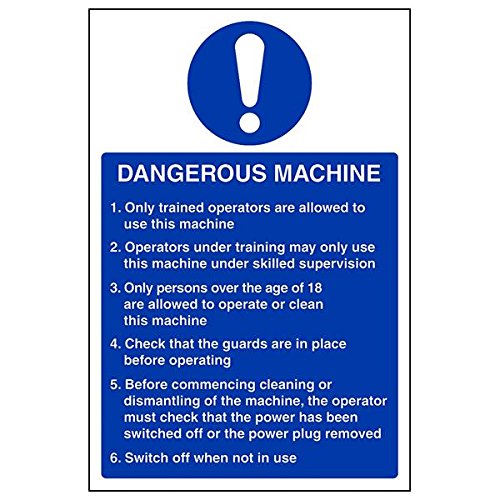 VSafety Schild "Dangerous Machine Notice", Hochformat, 3 Stück, 200mm x 300mm, 3 von V Safety