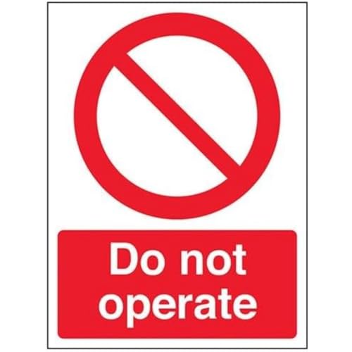 VSafety Schild "Do Not Operate", Hochformat, 150 x 200 mm, starrer Kunststoff von V Safety