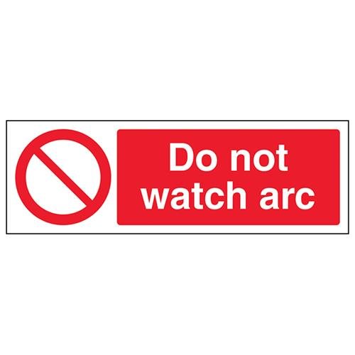 VSafety Schild "Do Not Watch Arc", Querformat, 300 x 100 mm, 1 mm starrer Kunststoff von V Safety