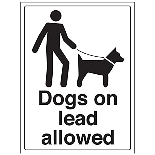 VSafety Schild "Dogs On Lead Allowed", Hochformat, 300 x 400 mm, 1 mm Hartplastik von V Safety