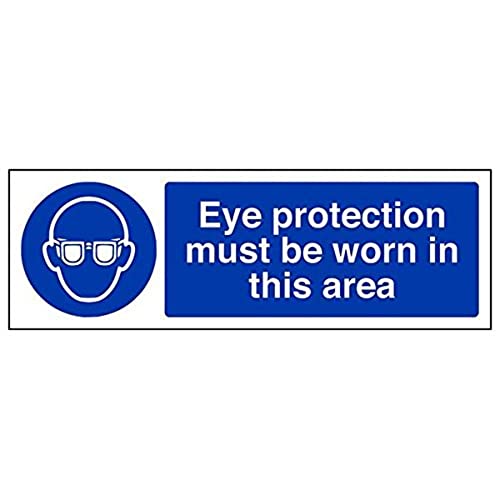VSafety Schild "Eye Protection must be worn In This Area", 3 Stück, 300mm x 100mm, 3 von V Safety