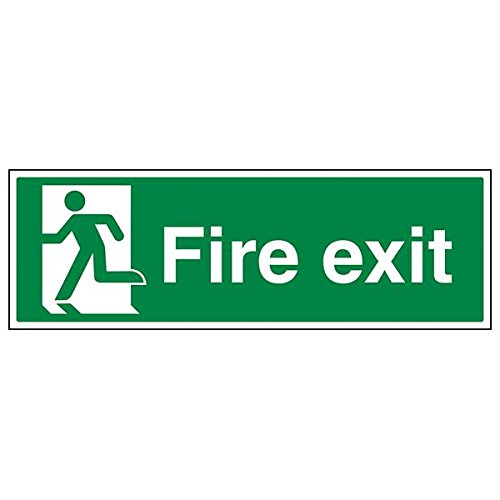 VSafety Schild "Final Fire Exit Man Left", Querformat, 3 Stück, 600mm x 200mm, 3 von V Safety