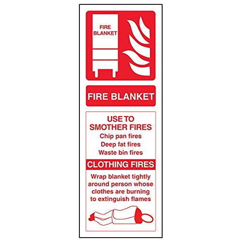 VSafety Schild "Fire Blanket ID", Hochformat, 3 Stück, 100mm x 280mm, 3 von V Safety