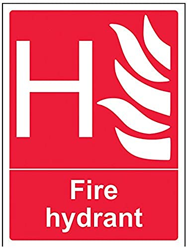 VSafety Schild "Fire Hydrant", Hochformat, 150 x 200 mm, selbstklebendes Vinyl von V Safety