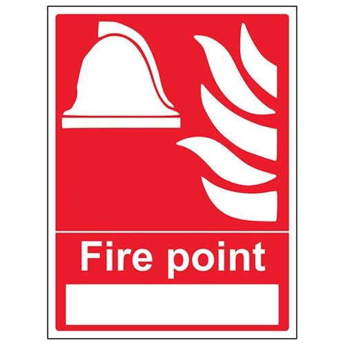 VSafety Schild "Fire Point With Leer", Hochformat, 300 x 400 mm, 1 mm Hartplastik von V Safety
