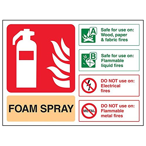 VSafety Schild "Foam Spray ID Not Use on Electrical Fires", 3 Stück, 200mm x 150mm, 3 von V Safety