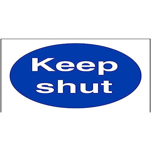 VSafety Schild "Keep Shut", quadratisch, 100 x 100 mm, 1 mm starrer Kunststoff von V Safety