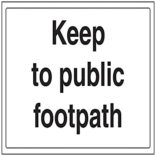 VSafety Schild "Keep To Public Footpath", Querformat, 300 x 200 mm, 1 mm starrer Kunststoff von V Safety