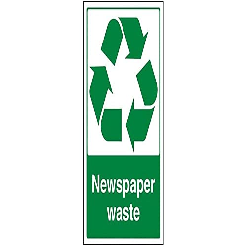 VSafety Schild "Newspaper Waste Recycling", Hochformat, 200 x 300 mm, 1 mm starrer Kunststoff von V Safety