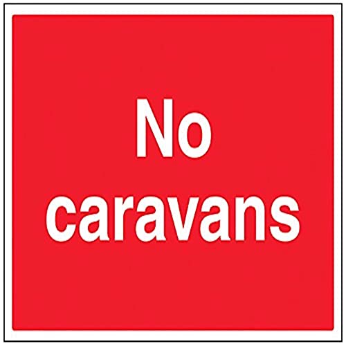 VSafety Schild "No Caravans", Querformat, 400 x 300 mm, 1 mm starrer Kunststoff von V Safety
