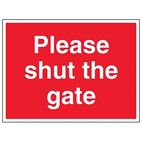 VSafety Schild "Please Shut The Gate", Querformat, 3 Stück, 400mm x 300mm, 3 von V Safety