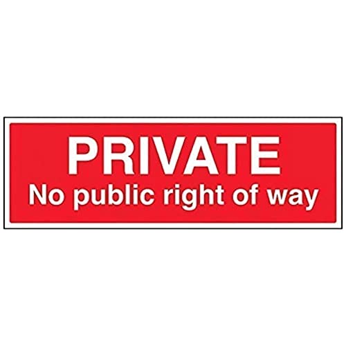 VSafety Schild "Private, No Public Right Of Way" – Querformat – 450 mm x 150 mm – 1 mm starrer Kunststoff von V Safety