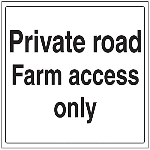 VSafety Schild "Private Road Farm Access Only", Querformat, 400 x 300 mm, 1 mm starrer Kunststoff von V Safety