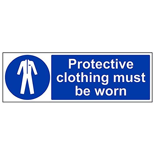 VSafety Schild "Protective Clothing Must Be Worn", 3 Stück, 600mm x 200mm, 3 von V Safety