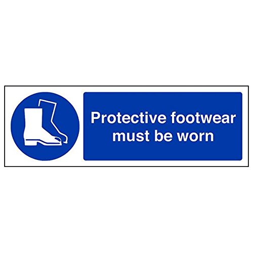 VSafety Schild "Protective Footwear must be worn", 3 Stück, 300mm x 100mm, 3 von V Safety