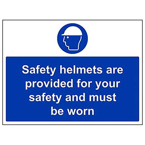 VSafety Schild "Safety Helmets Provided For Safety Must..." (3 Stück), 400mm x 300mm, 3 von V Safety