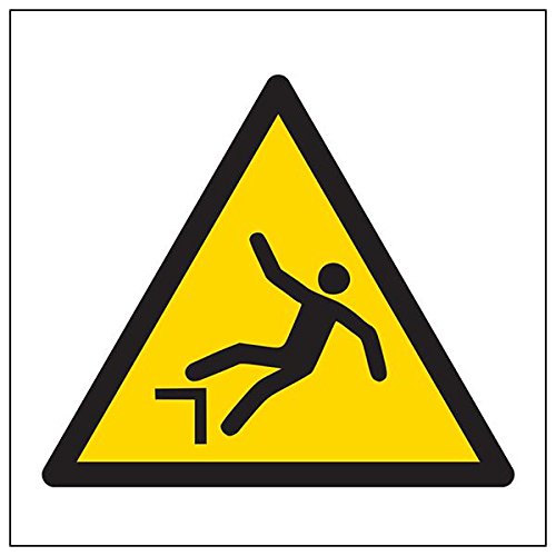 VSafety Schild "Warning Drop Logo", quadratisch, 3 Stück, 100mm x 100mm, 3 von V Safety