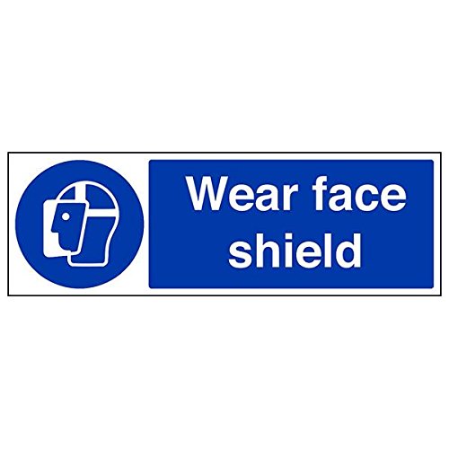 VSafety Schild "Wear Face Shield", Querformat, 3 Stück, 450mm x 150mm, 3 von V Safety