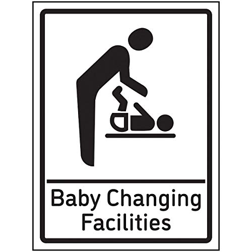 VSafety Schild mit Aufschrift „Baby Changing Rooms“, 150 x 200 mm, selbstklebend, Aluminium-Effekt von V Safety