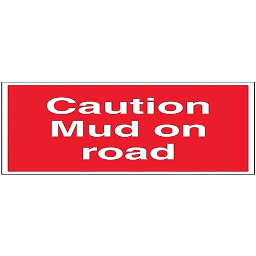 VSafety Schild mit Aufschrift "Caution Mud On Road", Querformat, 400 x 300 mm, 1 mm starrer Kunststoff von V Safety