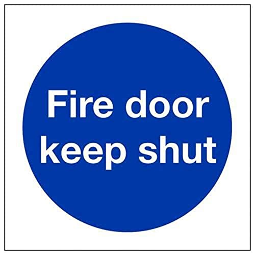 VSafety Schild mit Aufschrift "Fire Door Keep Shut", quadratisch, 150 mm x 150 mm, 2 mm starrer Kunststoff von V Safety