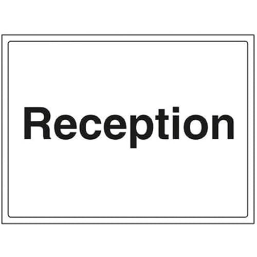 VSafety Schild mit Aufschrift "Reception", Querformat, 400 x 300 mm, 1 mm starrer Kunststoff von V Safety