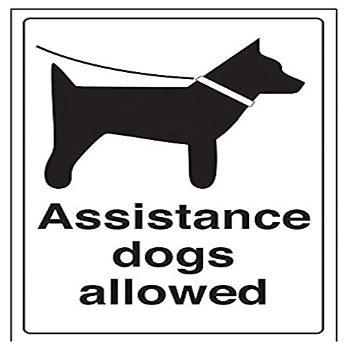VSafety Schild mit englischer Aufschrift "Assistance Dogs Allowed", Hochformat, 200 x 300 mm, 1 mm starrer Kunststoff von V Safety