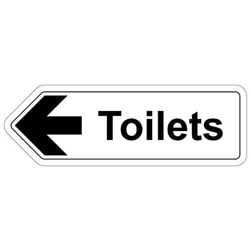 VSafety Sicherheitsschild, Toilettenpfeil links, 450 x 150 cm, selbstklebendes Vinyl von VSafety