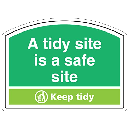 VSafety Sicherheitsschild "A Tidy Site Is A Safe Site, Keep Tidy", selbstklebendes Vinyl von V Safety