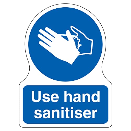 VSafety Sicherheitsschild "Use Hand Sanitiser", 200 x 300 cm, selbstklebendes Vinyl von V Safety