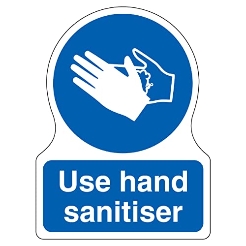 VSafety Sicherheitsschild "Use Hand Sanitiser", 200 x 300 cm, selbstklebendes Vinyl von VSafety