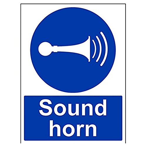 VSafety Sound Your Horn Schild, selbstklebend, 300 mm x 400 mm, Vinyl von V Safety