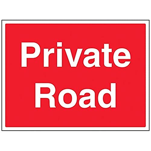 VSafety Straßenschild "Private Road", Querformat, 400 x 300 mm, 1 mm starrer Kunststoff, Rot von V Safety