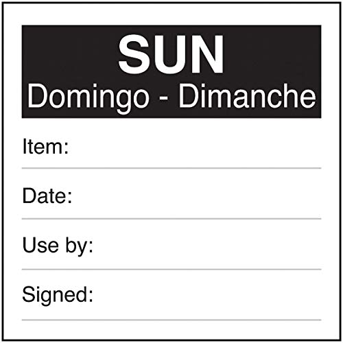VSafety Sun Domingo Dimanche Aufkleber, 51 x 51 mm, 250 Stück von VSafety
