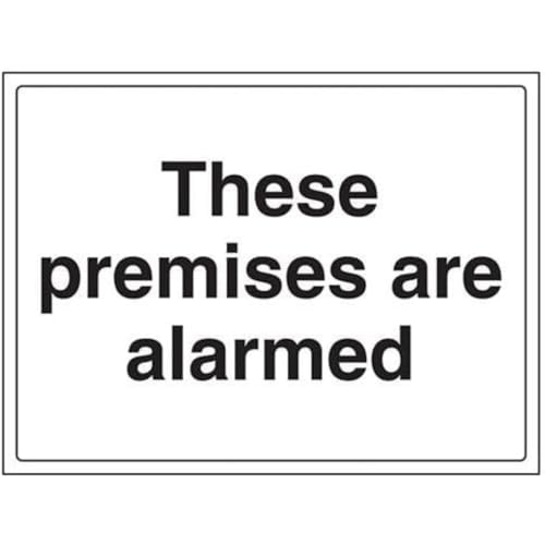 VSafety These Premises Are Alarmed Schild, Querformat, 400 x 300 mm, Vinyl von V Safety