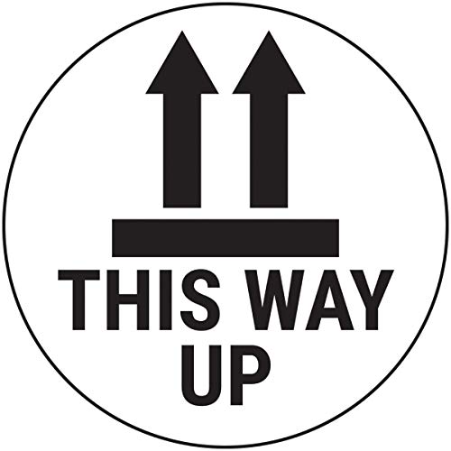 VSafety This Way Up Aufkleber, 50 mm Durchmesser, 250 Stück von VSafety