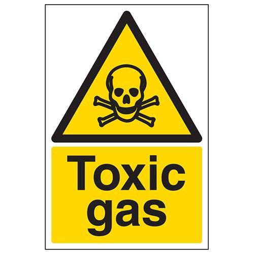 VSafety Toxic Gas Warnschild – Hochformat, 200 mm x 300 mm – selbstklebendes Vinyl von V Safety