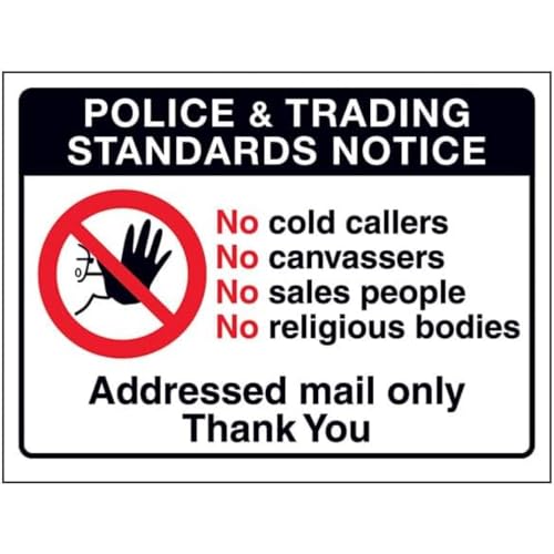 VSafety Trading Standards: Adressschild "Only Thank You", selbstklebend, Vinyl, 150 x 100 mm von V Safety