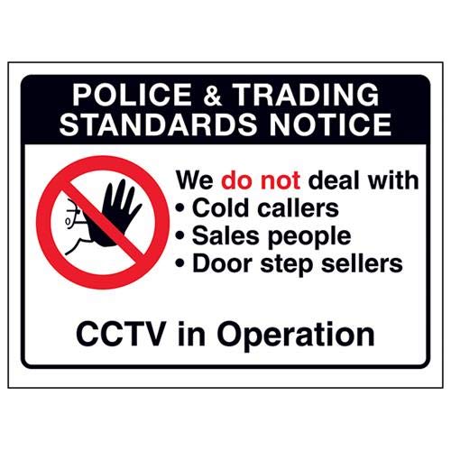 VSafety Trading Standards: We Do Not Deal With Cold Callers, selbstklebendes Vinyl, 150 x 100 mm von V Safety