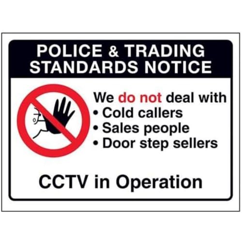VSafety Trading Standards: "We Do Not Deal With Cold Callers", selbstklebendes Vinyl, 200 x 150 mm von V Safety