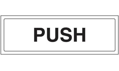 VSafety Türschild "Push", Querformat, 300 x 100 mm, 1 mm starrer Kunststoff von V Safety