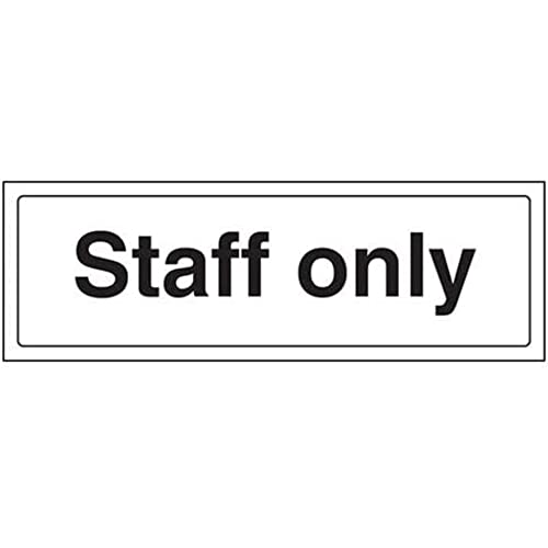 VSafety Türschild "Staff Only", Querformat, 300 x 100 mm, 1 mm starrer Kunststoff von V Safety