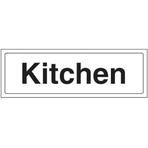 VSafety Türschild für die Küche, Querformat, 300 x 100 mm, 1 mm starrer Kunststoff von V Safety
