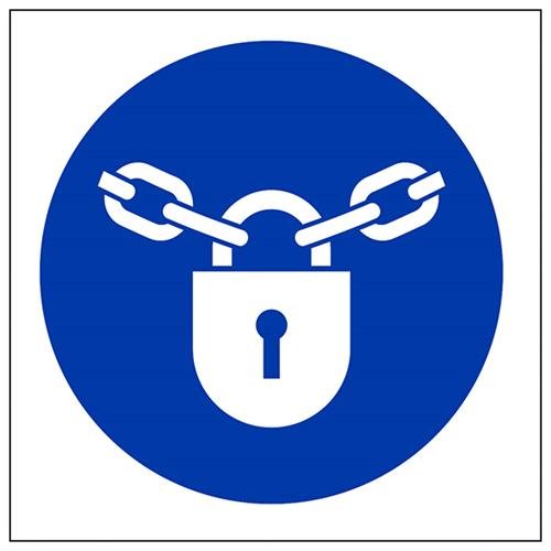 VSafety Vorhängeschloss Logo Schild, quadratisch, 100 x 100 mm, 1 mm starrer Kunststoff von V Safety