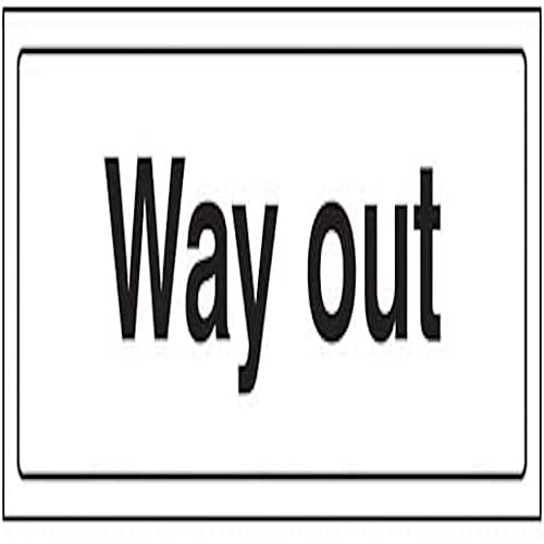 VSafety Way Out Türschild, Querformat, 300 x 100 mm, 1 mm starrer Kunststoff von V Safety