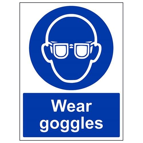 VSafety Wear Goggles PSA Schild, Hochformat, 300 mm x 400 mm, Vinyl von V Safety