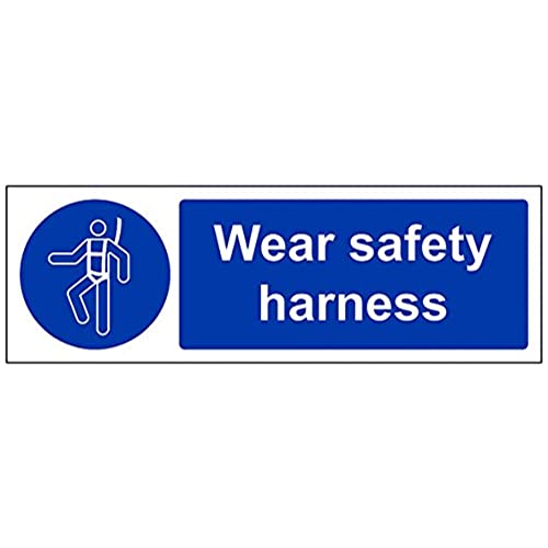 VSafety Wear Schild mit Sicherheitsgurt, Querformat, 300 x 100 mm, 1 mm starrer Kunststoff von V Safety