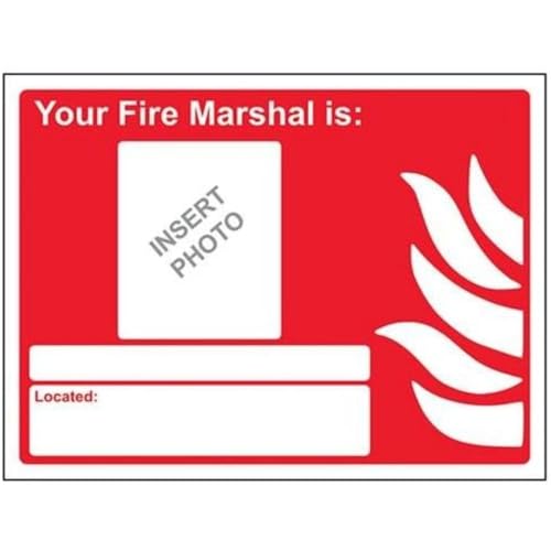 VSafety Your Fire Marshal Is: Schild, Querformat, 300 x 200 mm, Vinyl von V Safety